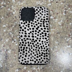 Leopard Print iPhone 13 Pro Max Case - Black and Beige